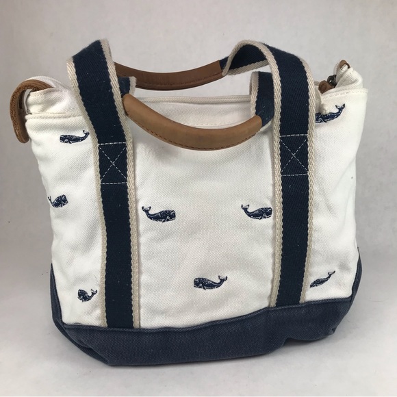 L.L. Bean Bags Vintage Ll Bean White Canvas Tote Purse Bag